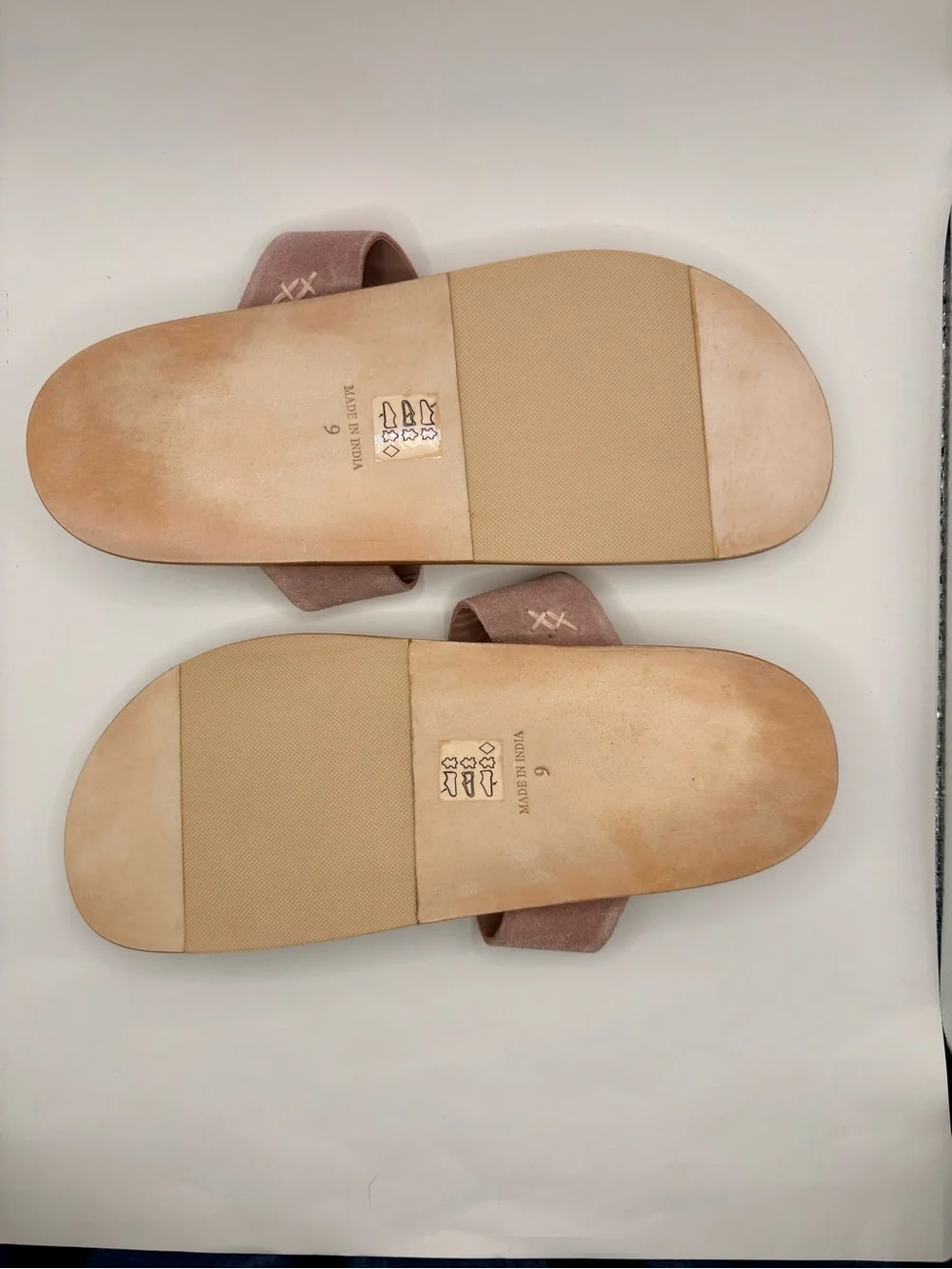 Free People Suede Thong Sandals Women’s Size 9 Blush Pink Slip-On Comfort Slides